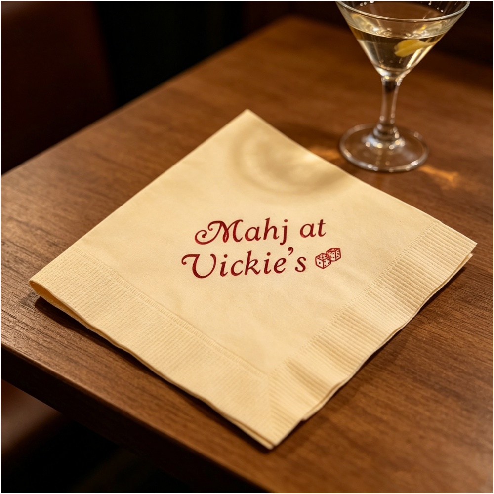 Party Games At Wedding - 50pcs Custom Mahjong Party Napkins, Personalized