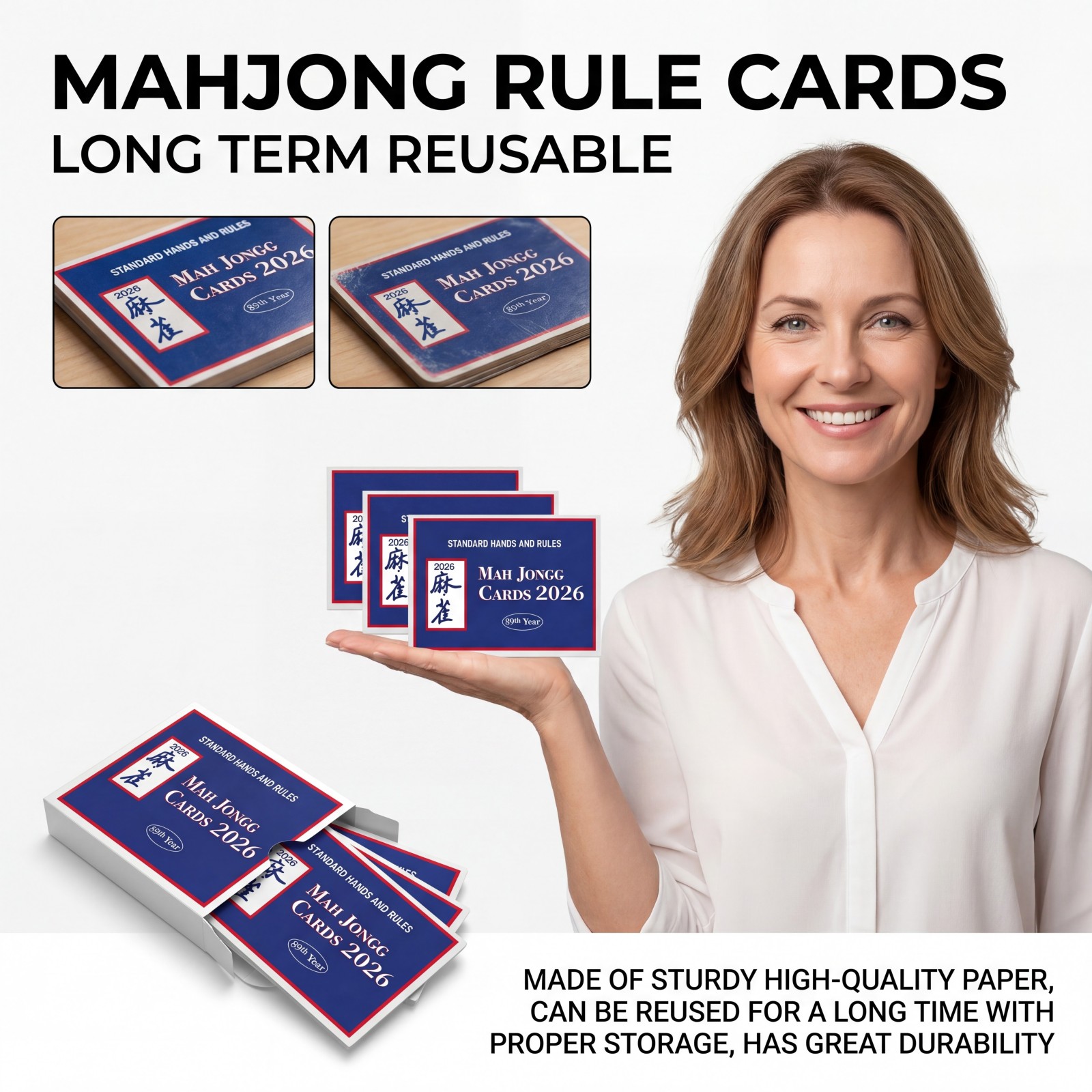 Quick Games Party - Paper Mahjong Rule Card Set Portable