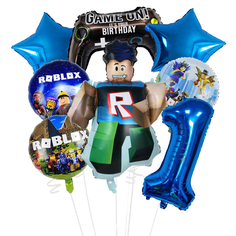 Party Games Adult Birthday - Cartoon Game Roblox Set Boy Balloons