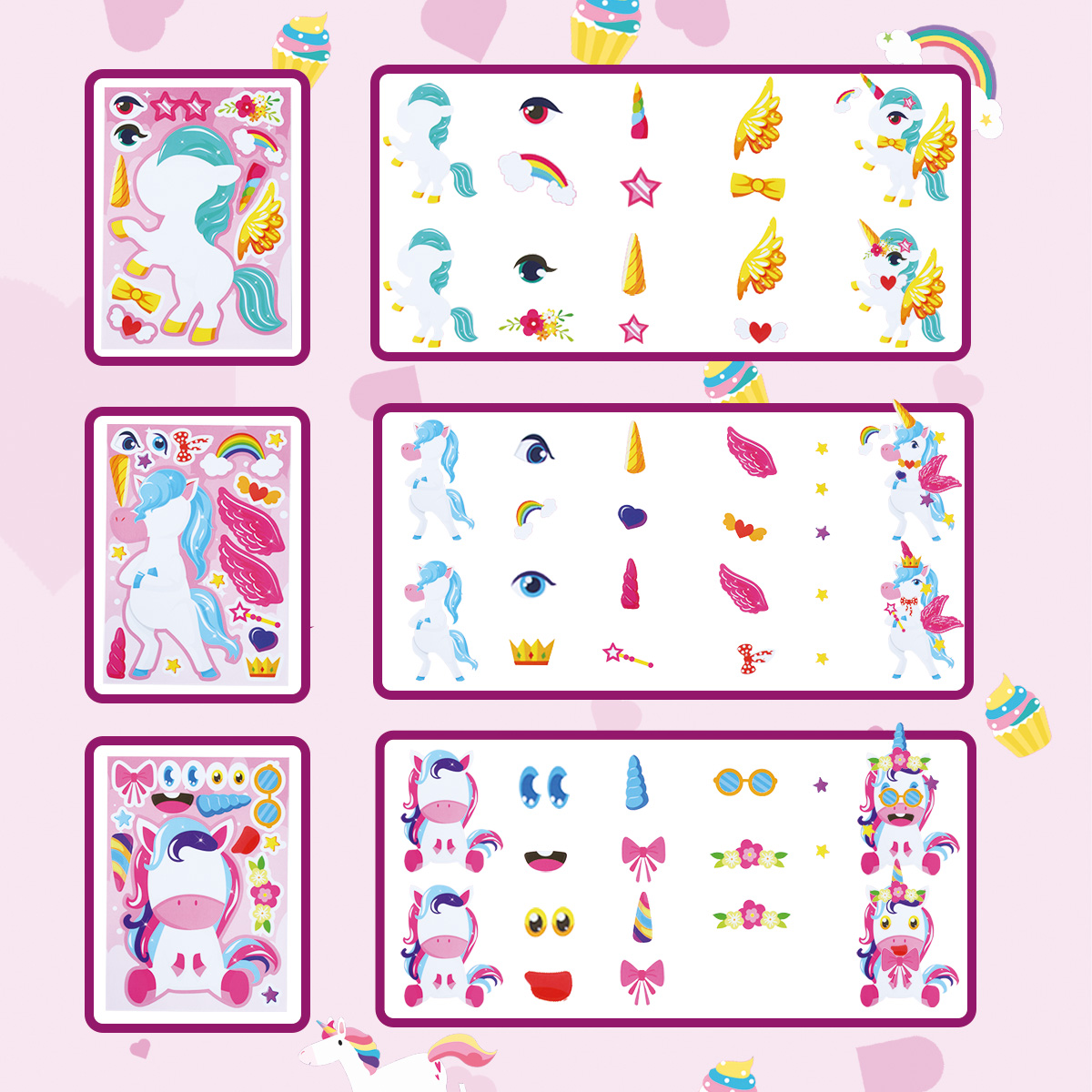 12Sheets Rainbow Horse  DIY Pu - Party Games Adult Birthday reseña y precio