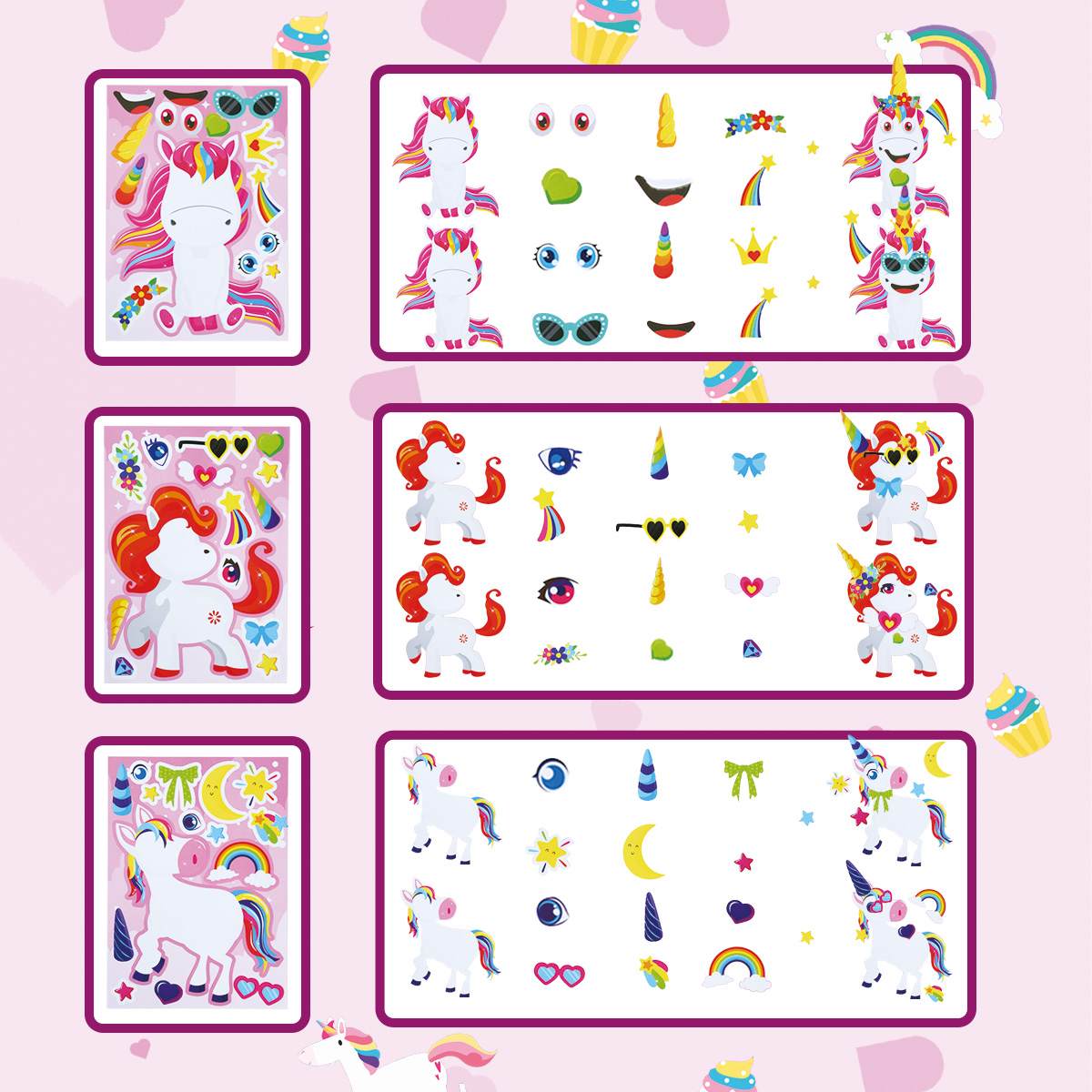 12Sheets Rainbow Horse  DIY Pu - Party Games Adult Birthday reseña y precio