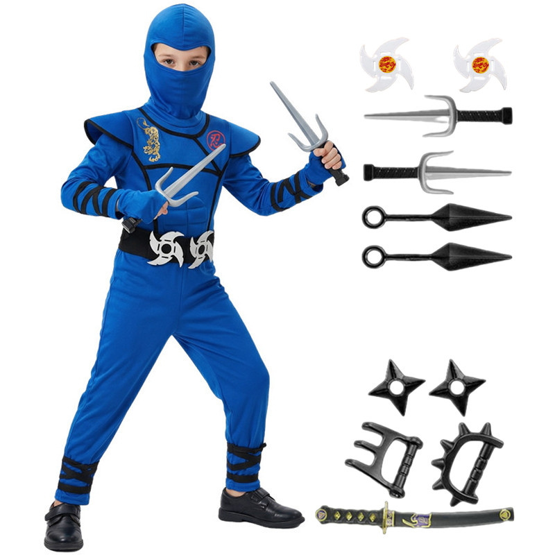 Black and Blue Ninja Costume f - Party Games Children reseña y precio