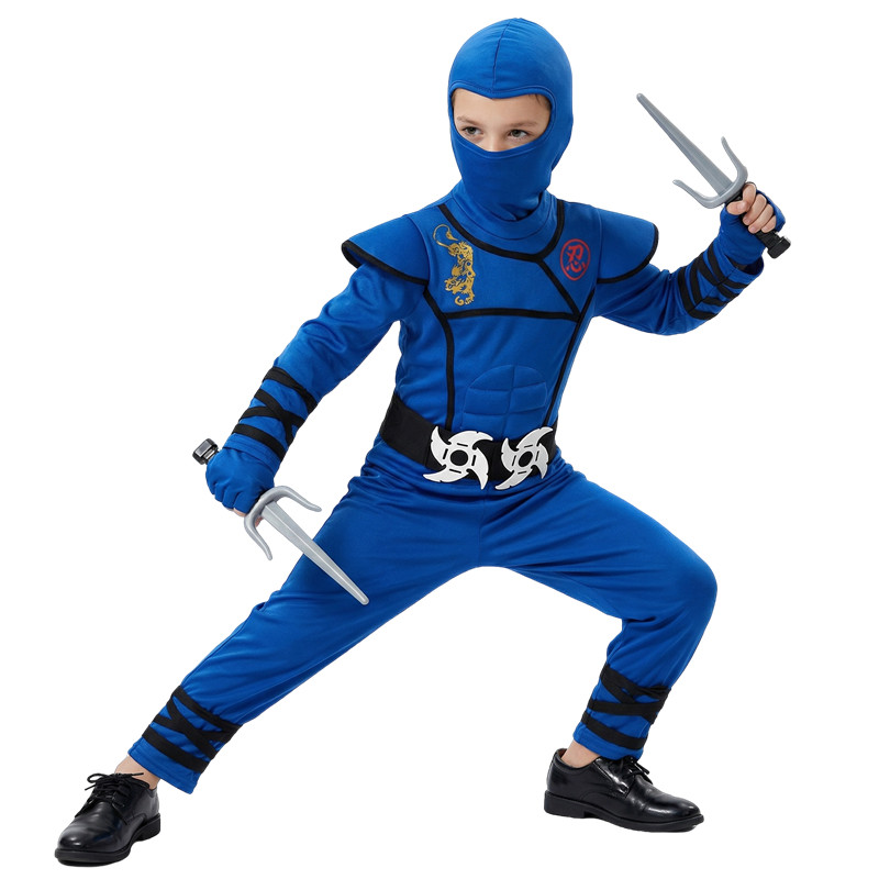 Black and Blue Ninja Costume f - Party Games Children reseña y precio