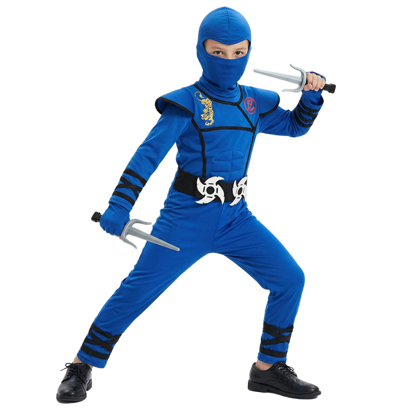 Black and Blue Ninja Costume f - Party Games Children reseña y precio