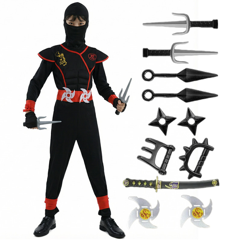 Black and Blue Ninja Costume f - Party Games Children reseña y precio