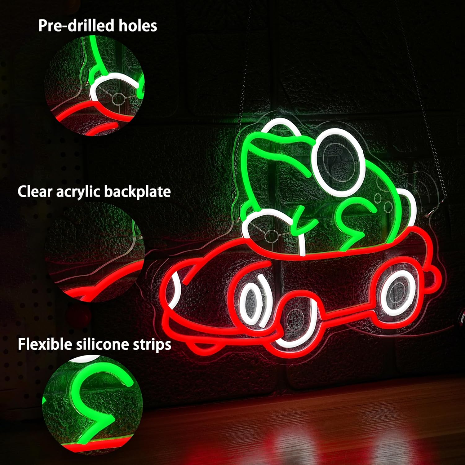 Frog Driving Car Neon Sign Art - Party Games Game reseña y precio