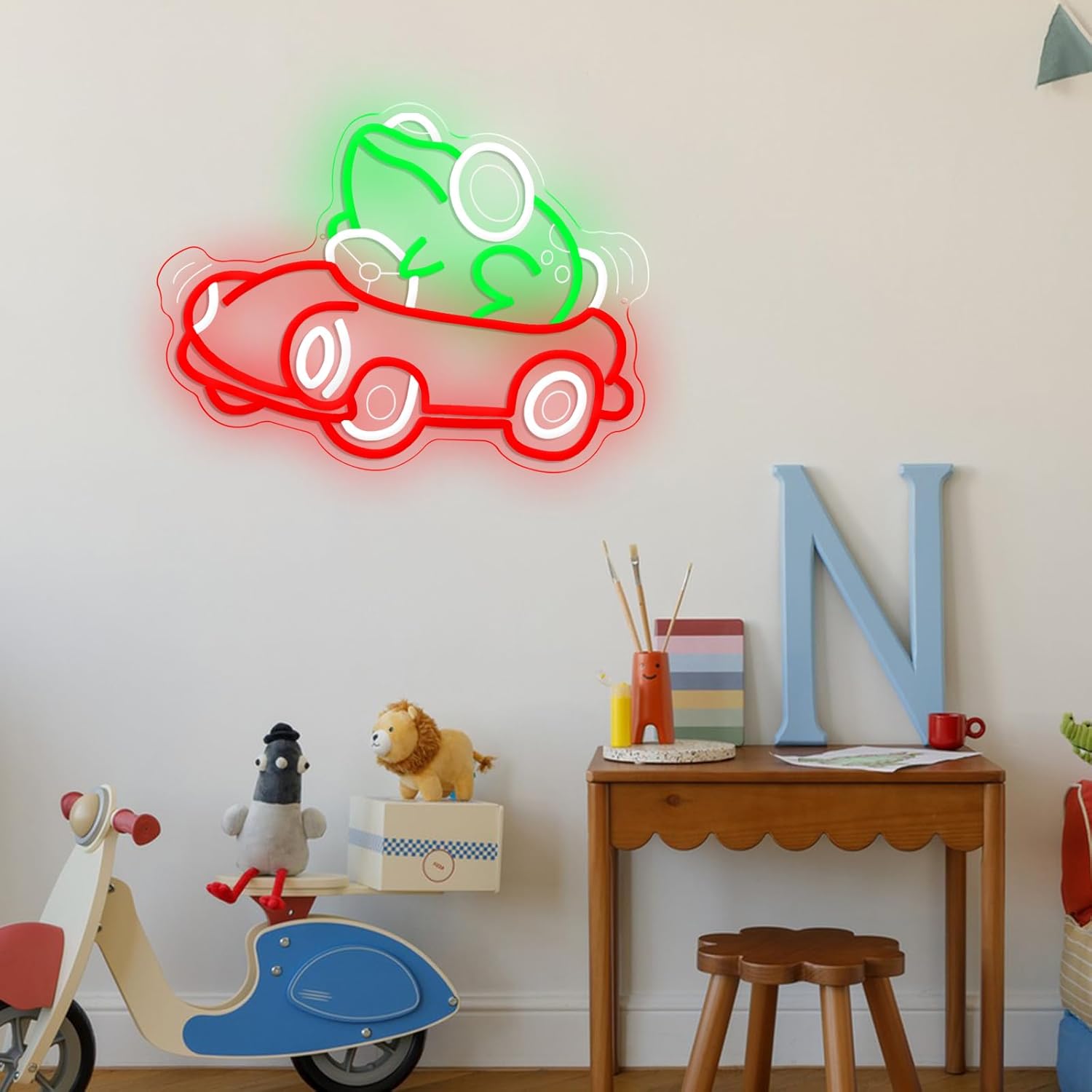 Frog Driving Car Neon Sign Art - Party Games Game reseña y precio