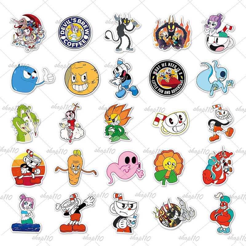 Cuphead Sticker Boy Game Gift  - Party Games Adult Birthday reseña y precio