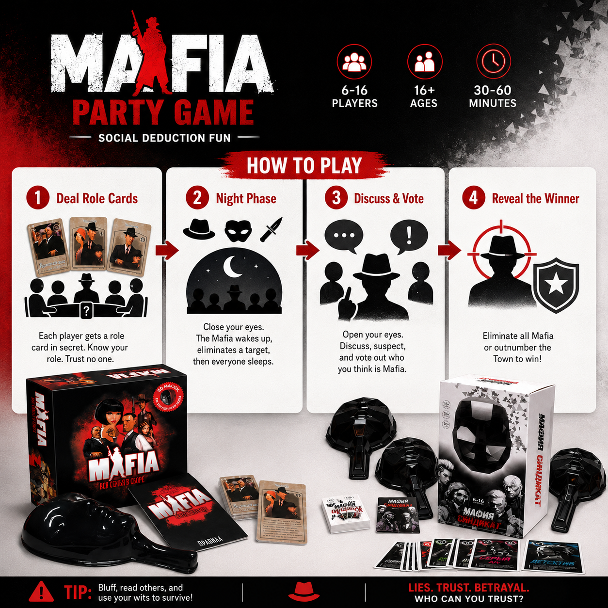 Mafia Party Board Game, Social - Party Games Mafia reseña y precio