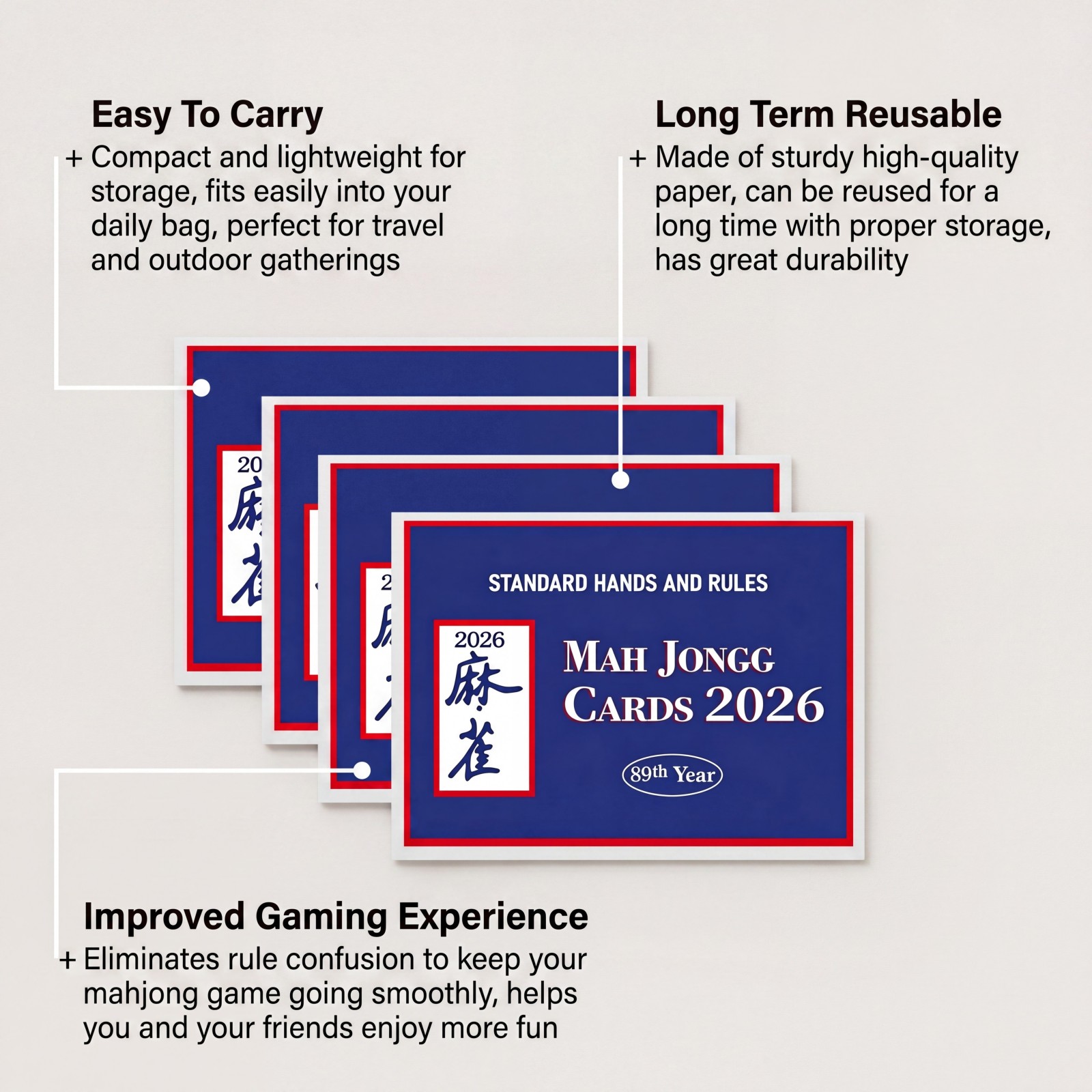 Paper Mahjong Rule Card Set Po - Quick Games Party reseña y precio