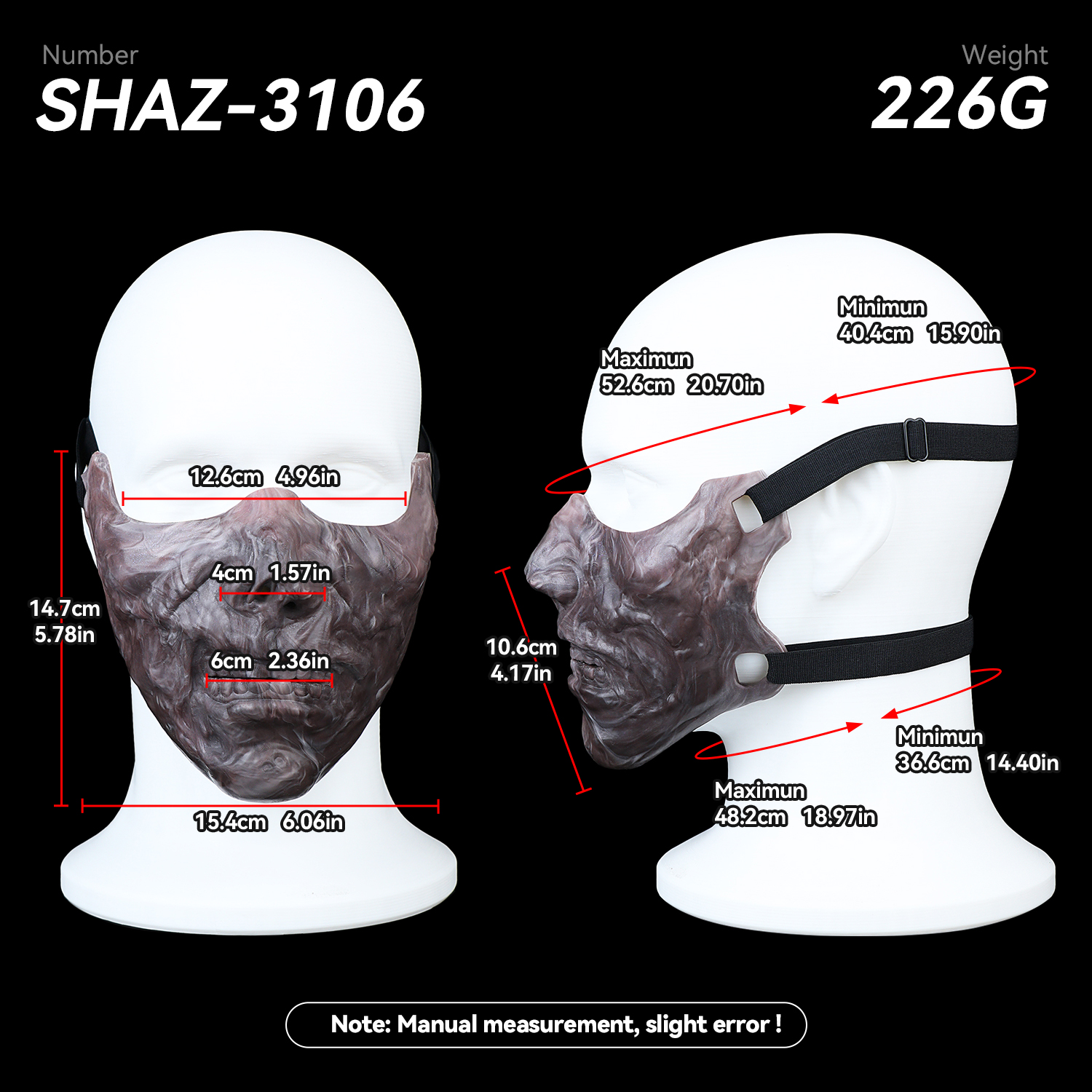 SHAZ Scary Zombie Face Mask, C - Zombie Party Games For Adults reseña y precio